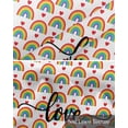 thumbnail image 6 of Watercolor Rainbow Linen Curtain Valance for Bedroom/Bathroom/Kitchen/Office/Living/Dining Room Window,Geometric Stripes Love Heart Pocket Topper Drapes Decorative Cafe Drapery Panel 42"x12", 6 of 6