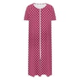 thumbnail image 4 of Dasayo Short Sleeve Women's Nightgowns Hospital Zip up Loose Nightgown Graphic Side Split Sleepwear Women Pajamas XL, 4 of 7