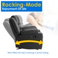 thumbnail image 5 of Manual Rocker Recliner chair, Leather Reclining Sofa chair with Overstuffed Arm &Cup Holder for Living Room, Black, 5 of 7