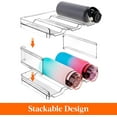 thumbnail image 3 of Lifewit Stackable Water Bottle Organizer for Cabinet, Water Bottle Holder, Kitchen Pantry Organization and Storage, Plastic Fridge Wine Racks, Tumbler Travel Mug Cup Holder, 3Pack, Hold 9 Bottles, 3 of 8