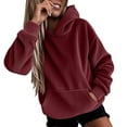 thumbnail image 2 of BODOAO Hoodies for Women 2025 Winter Oversized Sweatshirt Cute Y2K Hoodie Womens Sweatshirts Pullover Trendy Outfits Fashion Tops Fall Outfits 2025 Fall Winter Fashion Clothes Wine XXL, 2 of 9