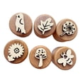 thumbnail image 1 of Sellos de madera redonda de juguetes para aprender, artesanía de arte, sellos de arcilla para tarjetas que hacen bricolaje artesanía de decoraciones Primavera, 1 of 8