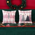 thumbnail image 2 of Christmas Pillow Covers 16x16 Inch Set of 2 Pink Black Trees Pink Buffalo Plaid Decorative Pillowcases Winter Holiday Cushion Cases for Christmas Decorations, 2 of 7