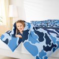 thumbnail image 4 of Manfei Blue Camouflage Full Size Comforter Sets, Square Geometric Bedding Comforter Set, Cartoon Cartoon Reversible Bedding Sets, Luxury Bedroom Decor, 3 Pieces, 4 of 8