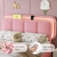 thumbnail image 5 of Virans Twin Size Velvet Upholstered Bed Frame with Headboard & Storage Drawers,Princess Platform Bed Frame with Charging Station & LED,No Box Spring Needed,Pink, 5 of 9