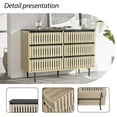 thumbnail image 4 of HIUU Beige Modern Rattan Shape Sideboard with 6 Drawers for Living Room, Entryway, Hallway, 4 of 10