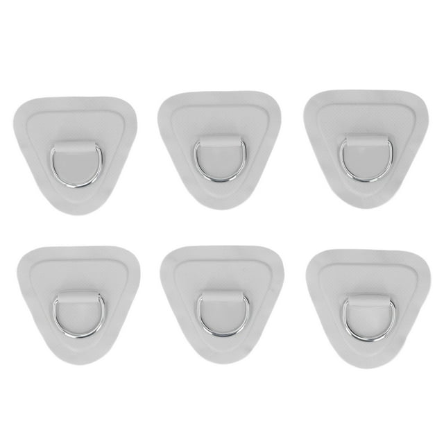 6Pcs D Ring Pad Elastic Rope Set,Durable Stainless Steel PVC D Ring Patch with Bungee Cord for Boats Canoes Kayaks Surfboards