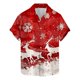 thumbnail image 1 of Camisas de Manga Larga para Hombres, Botón de Impresión Blusa de Cuello, Camisa de Poliéster de Moda Casual, 1 of 8