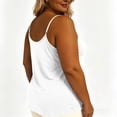 thumbnail image 7 of TEAJOPSUU Women's Plus Size Cami Tops Spaghetti Straps V Neck Sleeveless Tank Tops Trendy Lace Trim Crisscross Front Solid Summer Camisole Shirts White, 7 of 7