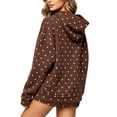 thumbnail image 4 of Uobin Women’s Polka Hooded Shorts Two Long Sleeve Oversized Hoodie And Matching Shorts Y2K Sweatsuits, 4 of 6