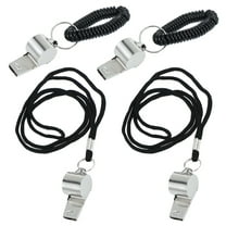 SEWCHICS 4Pcs Silver Metal Outdoor Whistle High Frequency Lightweight Referee Whistle for Training