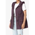 thumbnail image 3 of TheMogan Women's PLUS Drawstring Loose Fit Utility Vest Sleeveless Military Jacket, 3 of 7