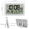 thumbnail image 3 of Reloj De Pared Digital Reloj de escritorio con temperatura, humedad y fecha, reloj atómico digital (blanco), 3 of 8