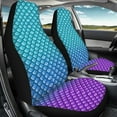 thumbnail image 4 of Xoenoiee Car Seat Covers High Back Design for Front Seats, Blue Purple Mermaid Fish Scale Print, Universal Fit Vehicle Seat Cushion Protectors for SUV Car Truck, 4 of 6