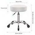 thumbnail image 3 of WKWKER Heavy Duty Rolling Stool with Wheels Hydraulic Swivel Adjustable Rolling Stool Ergonomic Thick Leather Round Seat Stool Chair for Kitchen Drafting Lab Office Salon Message Stool (White）, 3 of 5
