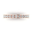 thumbnail image 2 of 0.39 ctw Wedding Band for Women - 18K Rose Gold Simulated Diamond Stackable Eternity Ring, 2 of 7
