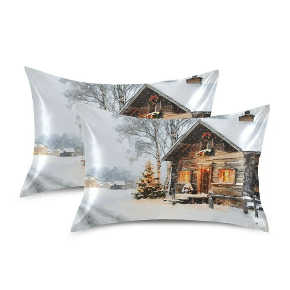 Silky Satin Standard Pillowcases For Hair And Skin House Christmas Decorations