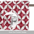 thumbnail image 6 of Abstract Art Valance Curtain Geometric Medieval Circular Modules Red Plaid Window Valances Rod Pocket Short Curtains Window Treatments for Kitchen Bedroom Bathroom Laundry 60" x 18", 6 of 9