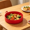 thumbnail image 6 of JHyouerji Silicone Air Fryer Liner Baking Tray Red Food Grade Non Stick Reusable Oven Microwave Pizza Cake Bakeware Foldable Storage Kitchen Accessory, 6 of 6