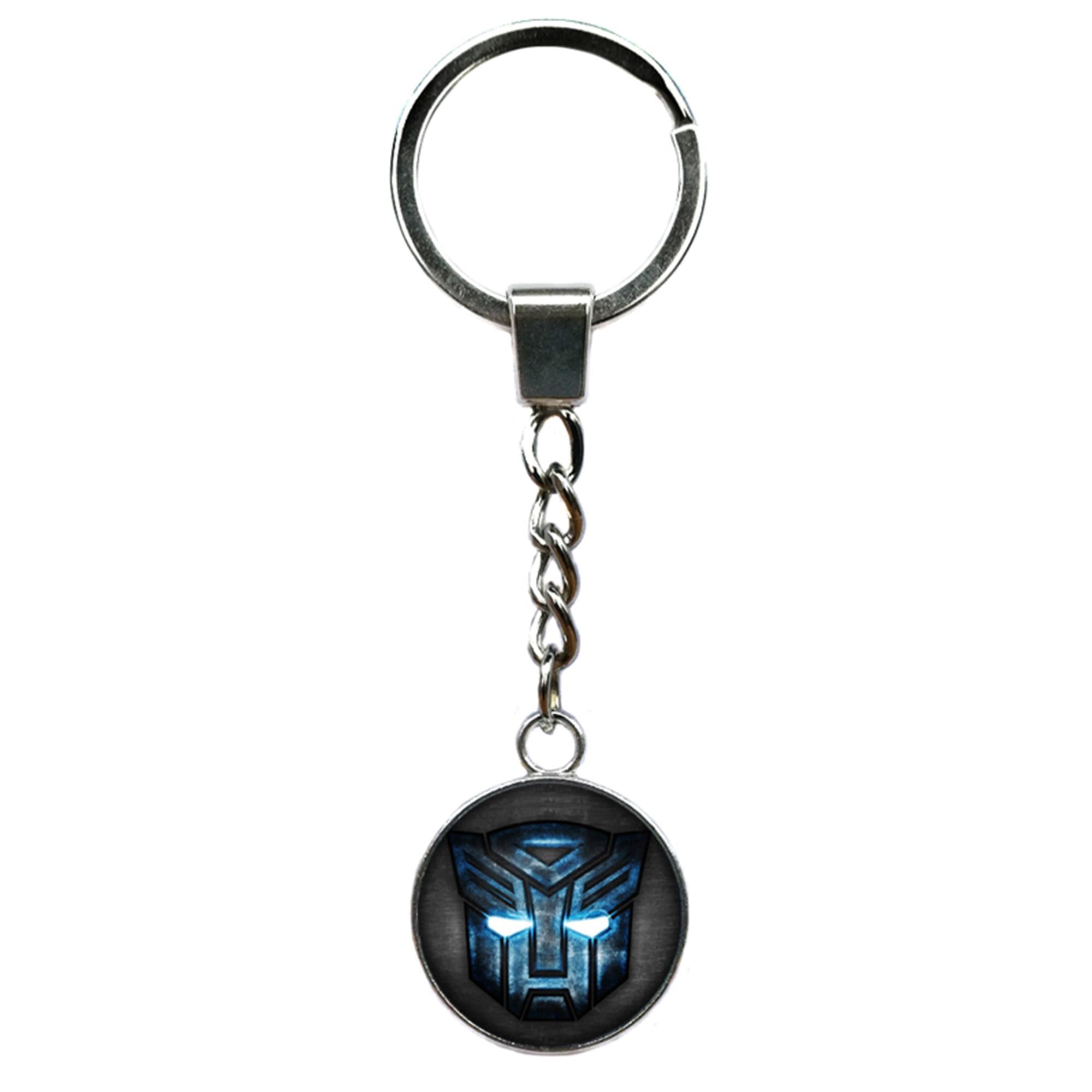 Transformers Autobots Decepticons Square Keychain Silver Keyring Pendants Gifts