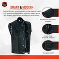 thumbnail image 5 of Daniel Smart S to 8XL Leather Motorcycle Vest with White Stitching Detailing Biker Vest for Men, 5 of 7