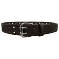 thumbnail image 3 of Dream Apparel Brown Dotted Double Prong Motorcycle Leather Belt, 3 of 5