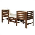 thumbnail image 2 of Walker Edison Chaise Modulaire en Bois Massif pour Extérieur + Ottoman en Brun Foncé, 2 of 20