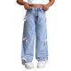 thumbnail image 2 of Cowsor Girls Baggy Jeans Distressed Denim Pants Elastic Waist Wide Leg Jeans for Girls Kids Loose, 2 of 7