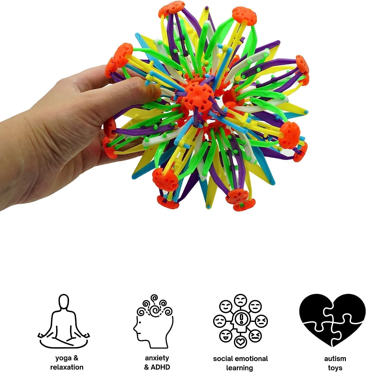 4E's Novelty 2 Pack Expandable Breathing Ball – Stress Relief Toy for Kids & Adults, Ideal for Mindfulness, ADHD, and Anxiety Management