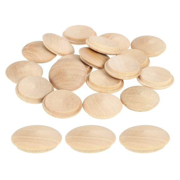 Unique Bargains Lot de 20 Bouchons en Bois, 25mm/0.98 Pouces Bouchon à Vis en Bois Champignon Bouchons en Bois