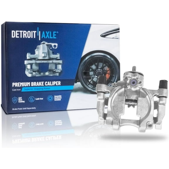 Detroit Axle - Rear Left Brake Caliper for 2013-2020 Ford Fusion Lincoln MKZ 2017-2020 Continental Disc Brake Caliper w/Bracket 2014 2015 2016 2017 2018 2019 Replacement Driver Side Assembly