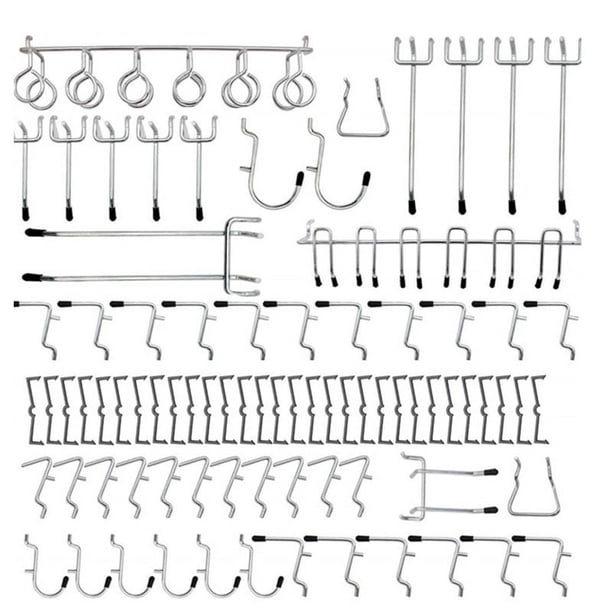 81pcs Heavy Duty Metal Hook Garage Organizer Pegboard Hooks Assortment Kit Peg Locks Wall Mount Bicycle Hanger Hooks Wall Hooks
