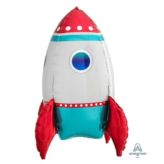 LOONBALLOON Alien, Space, Earth Theme Balloons, 21″ ROCKET SHIP