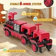 thumbnail image 6 of Red Electric 2-Seater 12V Kids Ride On Toy Train with Carriage 2 Speeds Boys Girls Gift w/ Music,Lights,Honk,Storage,USB,Support to 165LBS, 6 of 18