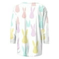 thumbnail image 4 of LiMoi Women's Round Neck Holiday Blouse with Easter Day Print Three Quarter Sleeve Top Tees Tshirts My Items, 4 of 5