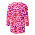 thumbnail image 5 of Penkiiy Women's Valentine Day Tees Casual Crewneck 3/4 Sleeve Loose T Shirt Ladies Heart Tops Blouses Shirts 4XL Multicolor, 5 of 5