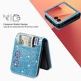 thumbnail image 3 of TECH CIRCLE Cute Shiny Wallet Case for Samsung Galaxy Z Flip 6 (2024 Release) 6.7", With Card Slot, PU Leather Protective Lightweight Slim Fit Cute Cover for Women Men, Skyblue, 3 of 7