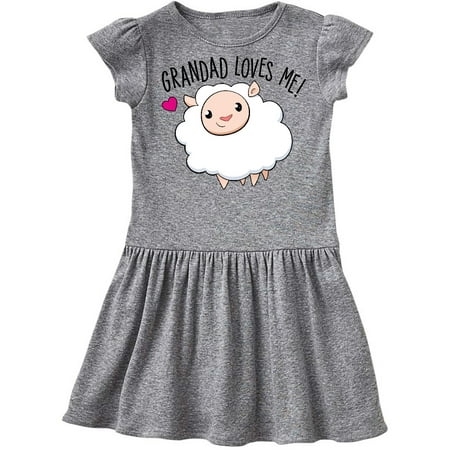 

Inktastic Grandad Loves Me- cute sheep Gift Toddler Girl Dress