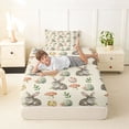 thumbnail image 4 of Erosebridal Spring Easter Kid Twin Sheet Sets, Mushroom Eggs Rabbit Bedding, 3-Piece, 4 of 5