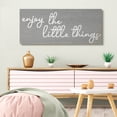 thumbnail image 2 of Stupell Industries Enjoy the Little Things Phrase Cursive Grey White Inspirational Painting Gallery Wrapped Canvas Art Print Wall Art, 20 x 48, 2 of 6