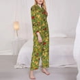 thumbnail image 3 of Goofa Squirrel And Fox In The Forest Printed Women’s 2 Piece Pajama Set Super,Pajamas Women's Long Sleeve Sleepwear Soft Button Down Loungewear Pjs Lounge Set Nightwear-X-Large, 3 of 9