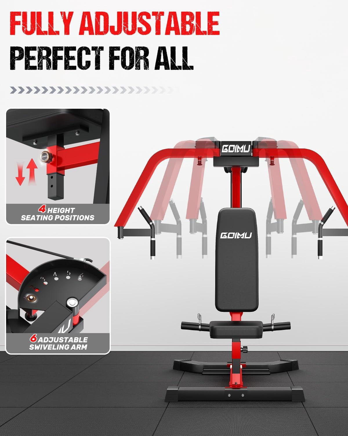 Chest Fly Machine, Reverse Delt Machine Adjustable Upper Body Specialty for Pectoral and Rear Deltoid, Chset Machine with Band Pegs for Home Gym