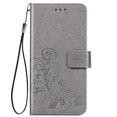thumbnail image 2 of Galaxy S20 FE 5G Case, S20 FE Case, Allytech Premium PU Leather Floral Embossed Hand Wrist Wireless Charging Magnetic Clasp Book Style Cards Holder Wallet Case for Samsung Galaxy S20 FE, Gray, 2 of 12