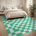 thumbnail image 3 of ODIKA 8'x10' Washable Area Rug Fuzzy Tone Funky Chess Block Print Graphic Contemporary Checkered for Living Room, Under Sectional, Family , Durable, Non-Slip, 3 of 7