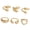 Gold, variant on Trendy Molten Metal Rings Pack Of 6 Sturdy Alloy Statement Pieces Stylish Finger Accessories For Any Occasion