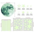thumbnail image 4 of Wosthever 435 piezas pegatinas luminosas papel tapiz fluorescente Luna papel adhesivo techo PVC pasters planeta fiesta fondo Decoración del hogar Verde435pcs 20cmLuna, 4 of 6