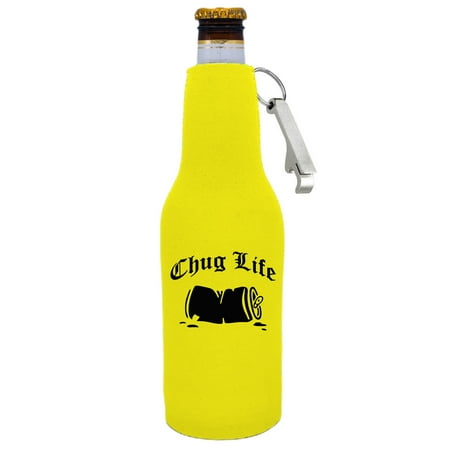 

Chug Life Beer Bottle Coolie With Opener (Yellow)