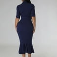 thumbnail image 7 of LFEOOSTWomen's Sexy Bodycon Maxi Dress Wrap V Neck Waist Belt Fishtail Hem Dresses Evening Gown Cocktail Party Long Dress, 7 of 7