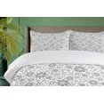 thumbnail image 4 of Ambesonne Flower Duvet Cover Sets, Rotary Round Rings Dots, 2-Queen, White, 4 of 7