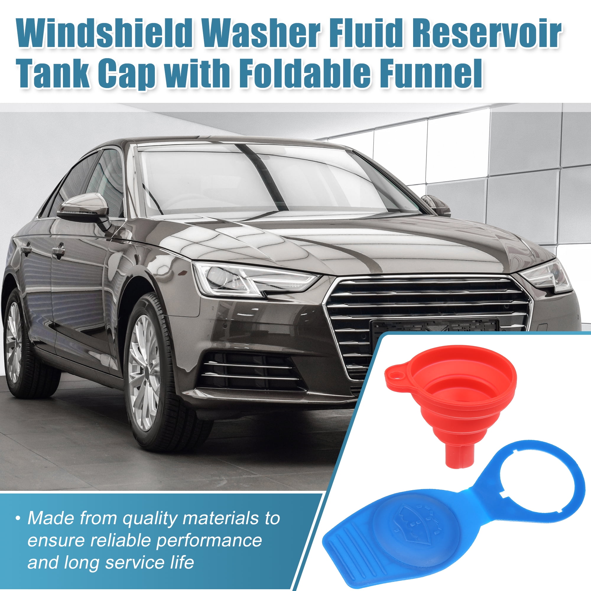 2pcs 8W0955455B Blue Windshield Wiper Washer Fluid Reservoir Tank Bottle  Cap Cover for Audi A4 2016-2018 